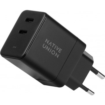 Native Union 35W Dual USB-C Power Adapter GaN, Schwarz