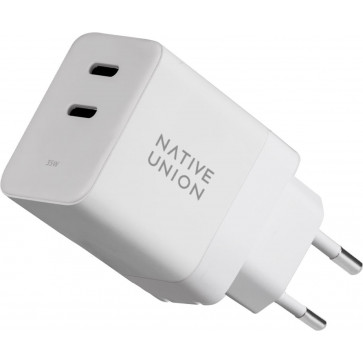 Native Union 35W Dual USB-C Power Adapter GaN, Weiss