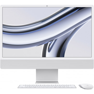 Apple iMac 24" Retina 4.5K, M3 Chip mit 8-Core CPU, 10-Core GPU, 16GB, 1TB SSD, silber, Magic Keyboard US Touch ID Zahlenblock