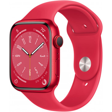 DEMO: Apple Watch S8 GPS+Cell, 45mm Alu (PRODUCT) rot, Sportarmband (PRODUCT) RED