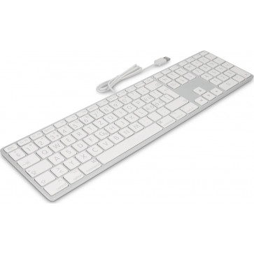 LMP USB Keyboard KB-1243-Big mit Zahlenblock, Tasten mit extra grosser Beschriftung, CH, silber