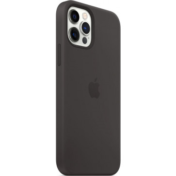 Apple Silikon Case mit MagSafe, iPhone 12/12 Pro (6.1"), Schwarz