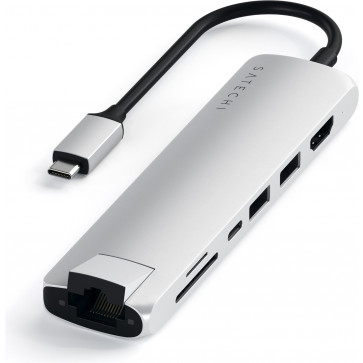 Satechi USB-C Slim Multi-Port Hub HDMI 4K + Ethernet, silber