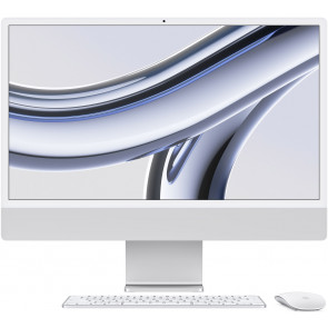 Apple iMac 24" Retina 4.5K, M3 Chip mit 8-Core CPU, 10-Core GPU, 24GB, 2TB SSD, silber, Magic Keyboard Touch ID Zahlenblock