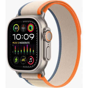 Apple Watch Ultra 2 GPS+Cell, 49mm, Titanium Case, Trail Loop Orange/Beige, S/M