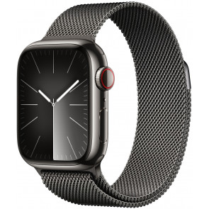 Apple Watch S9 GPS+Cell, 41mm Edelstahl Graphit, Milanaise Loop Graphit
