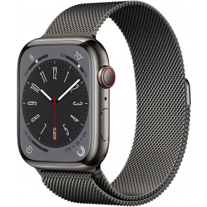 Apple Watch Series 8 GPS+Cell, 45mm Edelstahl Graphit, Milanese Loop Graphit
