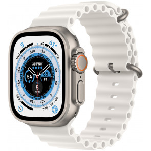 Apple Watch Ultra GPS+Cell, 49mm Titanium Case, Ocean Armband Weiss