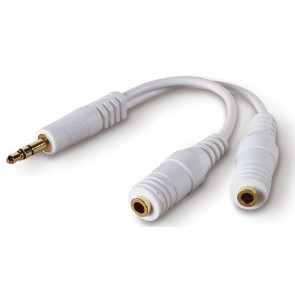 Belkin Stereo Audio Kabel 3.5mm, Y-Adapter, Kopfhörer-Splitter, Weiss