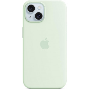 Apple, Silikon Case mit MagSafe, iPhone 15 Plus (6.7"), Blassmint