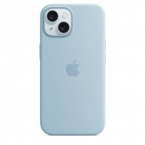 Apple, Silikon Case mit MagSafe, iPhone 15 (6.1"), Hellblau