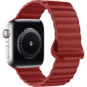 Decoded Silikonarmband Magnetic Traction für Apple Watch 42/44/45/49 mm, Rot