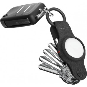 KeySmart Air Leather Schlüsselhalter für Apple AirTag, schwarz