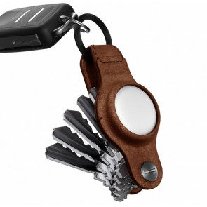 Air Leather Schlüsselhalter für Apple AirTag, braun, KeySmart