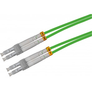 LWL Glasfaser Kabel, 2m, LC - LC, 50/125µ Duplex, OM5, grün