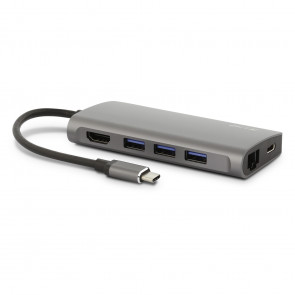 LMP USB-C mini Dock, HDMI, 3x USB, Ethernet, SD, spacegrau
