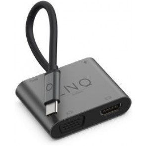 Linq USB-C Multiport Hub, 4in1, Schwarz/Grau