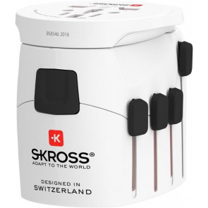 SKROSS World Adapter PRO+ USB 2.0, 3-pol, weiss