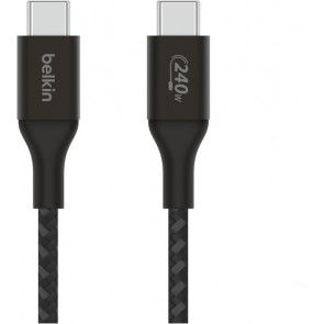 USB-C auf USB-C Ladekabel bis 240W, ummantelt, 1m, schwarz, Belkin